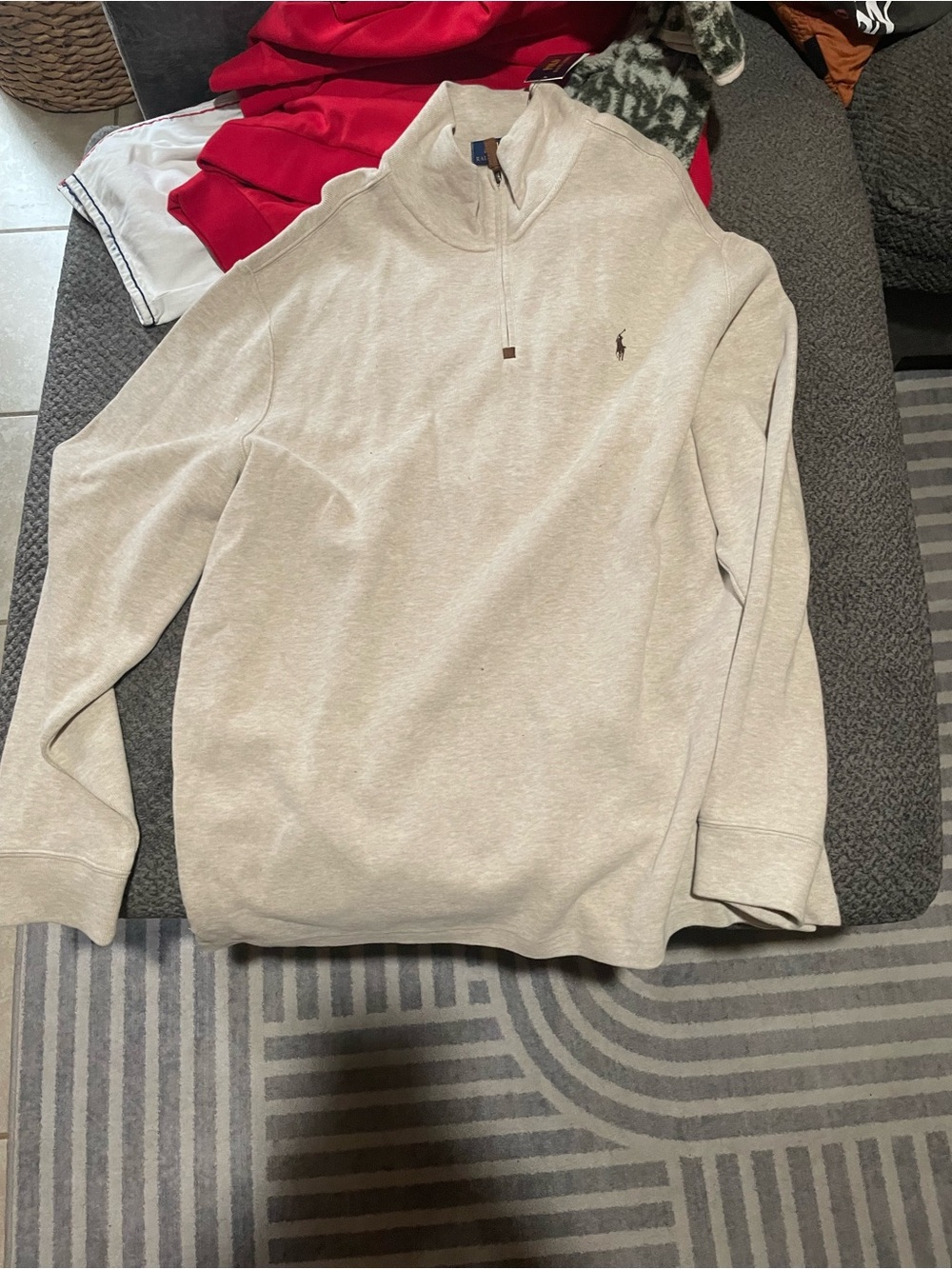 Ralph Lauren Men’s Cream Quarter-Zip Sweater